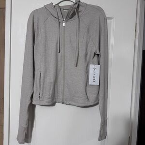 Athleta Light Gray Zip-Up Jacket